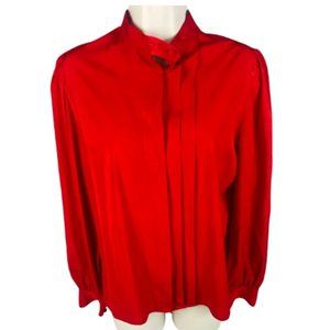 St. Michael Red Blouse, Size 12, Made in the U.K, Vintage